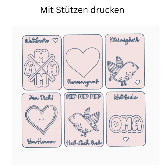 STL 3D Druck Datei Karten für Blumen oder Geld 6 Designs Mama Oma Beste Freundin Kleinigkeit Geschenkidee Mitbringsel 3D-Druck Datei – Bild 2