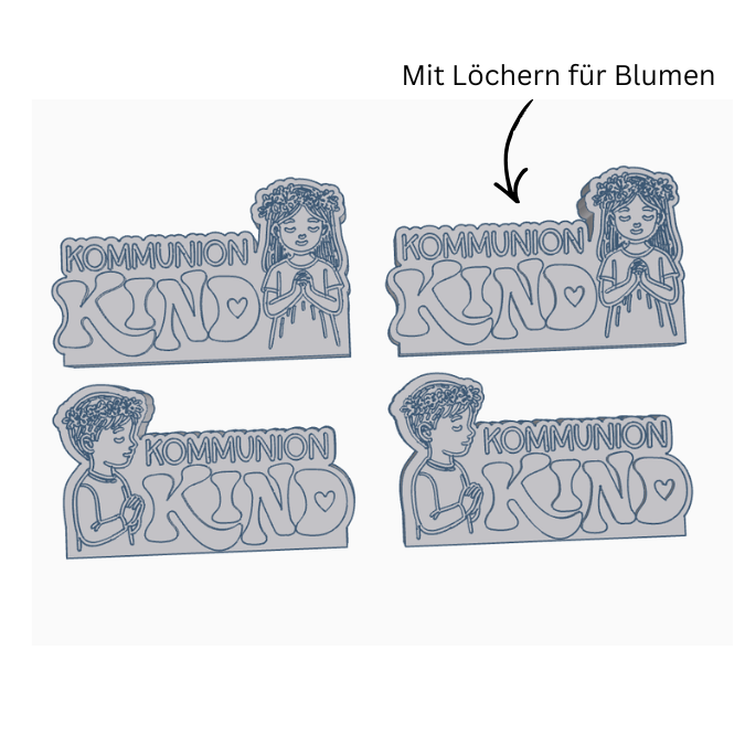 STL 3D Druck Datei 4 Designs Aufteller Kommunion Kind Kirche für Geldgeschenke 3D-Druck Datei Kommunionsgeschenk Firmung Glaube Christlich – Bild 2
