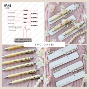 SVG Laser Datei Stiftehalter inkl Gravuren für Kugelschreiber Erzieherin Erzieher Lehrer Kindergartenabschied Kita Lehrerin Datei Abschied