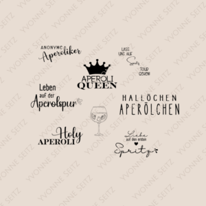SVG Laser Datei Gravur Aperoli Queen Sommer Drinks Mädels Coktails Getränke Laserdatei Plotterdatei