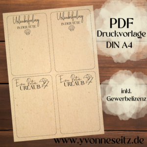 PRINT DRUCKVORLAGE PDF Verpackung Kleinigkeiten Geschenkkarte 2 Designs Urlaubsfeeling urlaub Sommer Printable zum ausdrucken