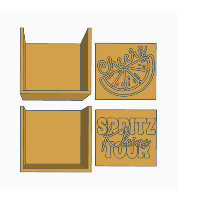 STL 3D Druck Datei 2er Set Halter für kleine Flaschen oder Geschenke Spritz Tour & Cheers Orange Aperoli Sommer Cocktail 3D-Druck Datei – Bild 2