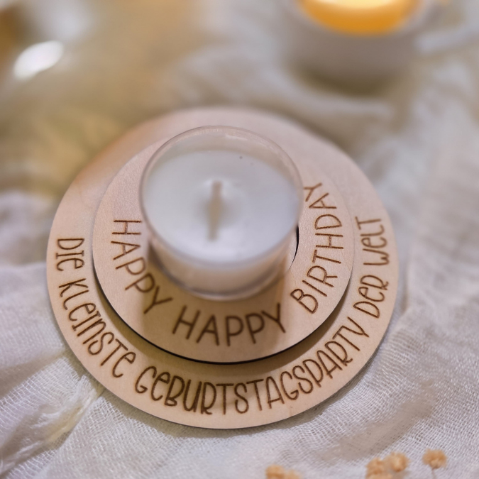 SVG Laserdatei Mini Geburtstagsparty Geburtstag Teelicht Gute Laune SVG Datei Geburtstag in der Tüte Kleinigkeit Mitbringsel – Bild 6