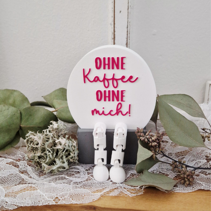 3MF für Bambu 3D Druck Datei 2 Designs Wackelbeine Statement Kaffee junkie mit Beinen Deko 3D-Druck 3MF kawaii cute boho flexi friend – Bild 3