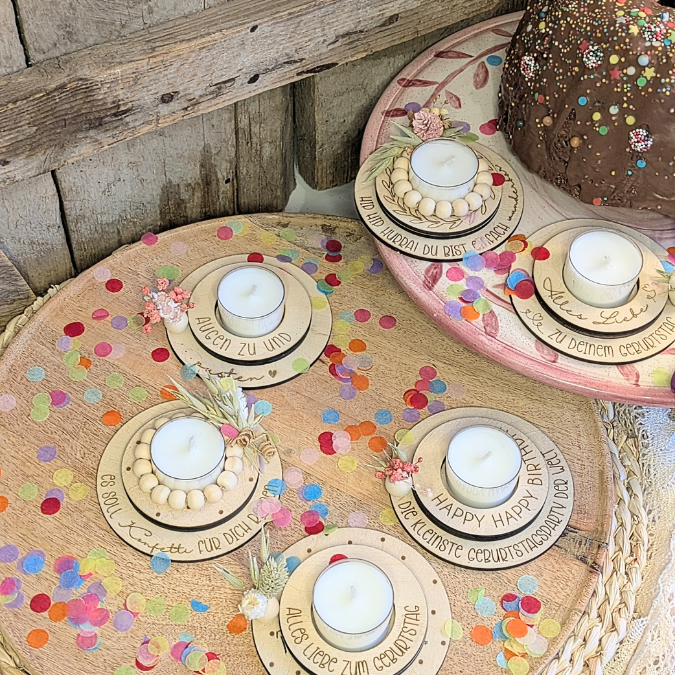 SVG Laserdatei Mini Geburtstagsparty Geburtstag Teelicht Gute Laune SVG Datei Geburtstag in der Tüte Kleinigkeit Mitbringsel – Bild 5