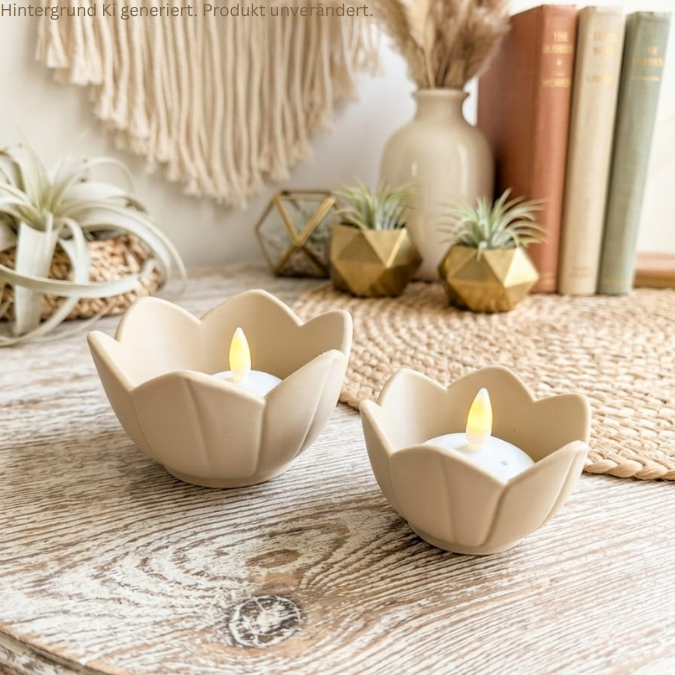 3D Druck Datei STL Schale Windlicht Teelicht Blume Blüte Sommer Garten LED Teelicht 3D-Druck Datei Blüten Blumen Schale Pflanzschale