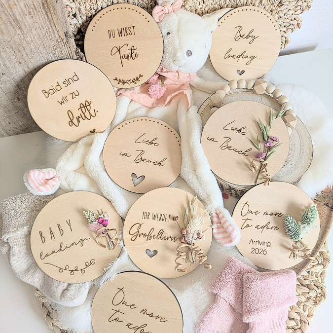 SVG Datei Laserdatei Holzscheiben Schwanger Baby loading Liebe im Bauch Schwangerschaftsverkündung Oma Opa Tante Schwangerschaft Geburt Baby – Bild 10
