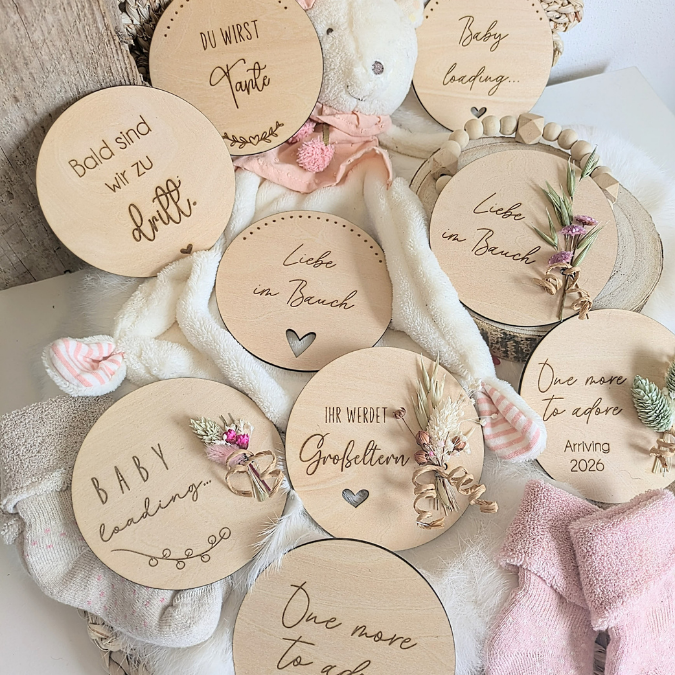 SVG Datei Laserdatei Holzscheiben Schwanger Baby loading Liebe im Bauch Schwangerschaftsverkündung Oma Opa Tante Schwangerschaft Geburt Baby – Bild 4