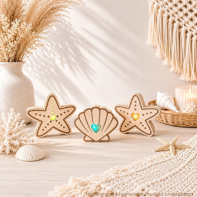 SVG Laserdatei 4 Designs Muschel und Seestern zum füllen mit Blumen, Geld oder Ballonlicht Sommer Maritim Lichtdatei Leuchtdeko SVG-Datei – Bild 11