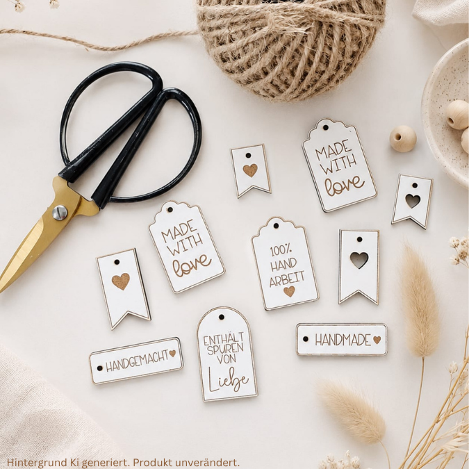 SVG Laserdatei Geschenkanhänger 10 designs Handmade made with love diy Handgemacht herz verschiedene Anlässe Geschenkidee SVG Datei – Bild 19