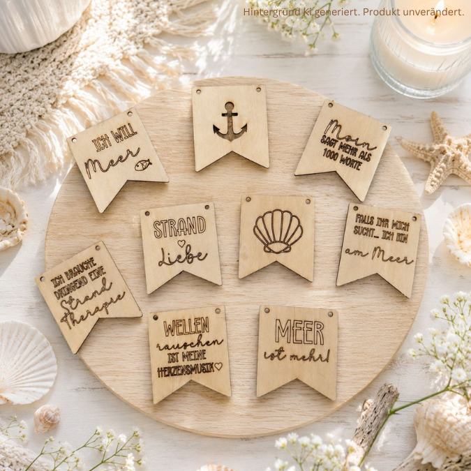 SVG Laserdatei Meer 9 Designs Schilder Wimpel Schildchen Anhänger Tags Urlaub Strand Sand Sonne Gute Laune Sommer SVG Datei – Bild 3