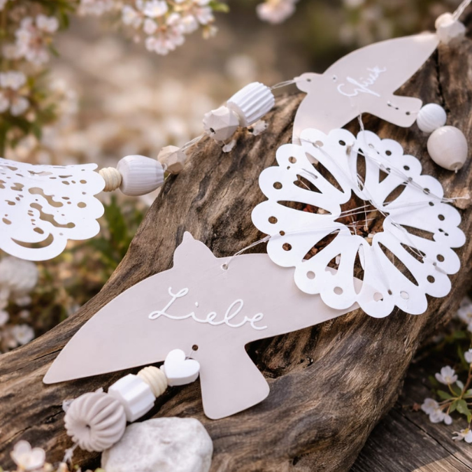STL 3D Druck Datei Girlande Schwalbe Sonnenfänger Deko Wimpel Blumen und schwalben Liebe Hoffnung 3D Druck Datei Taufe Geburtstag