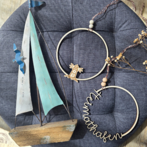 SVG Laserdatei 2 Designs Kranz Kränze Heimathafen Leuchtturm Maritim Urlaub Meer Urlaub Ostsee Nordsee Sommer Heimathafen SVG Datei