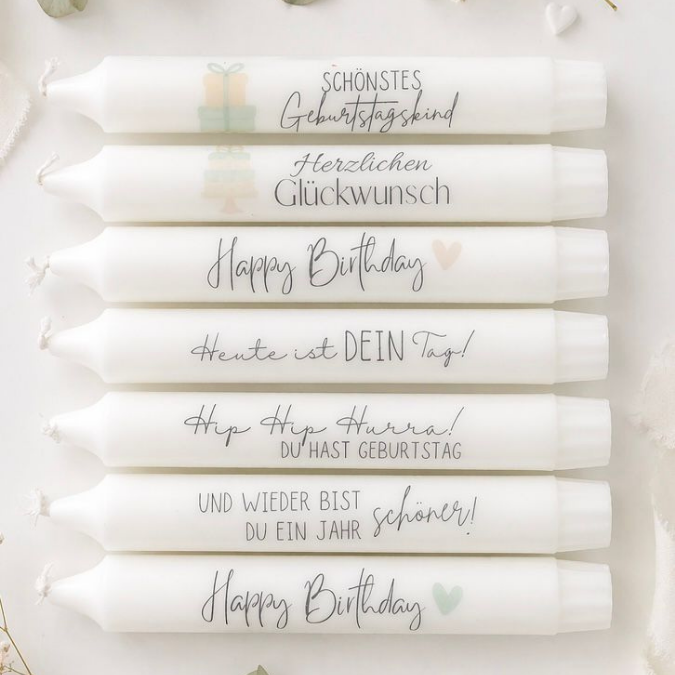 Geburtstag Geburtstag Happy Birthday PDF Kerzen Tattoo Vorlage A4 Kerzentattoos zum selber drucken Kerzensticker DIGITALE DATEI – Bild 3