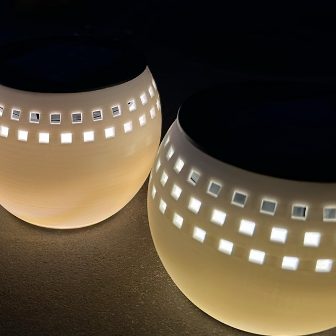3D Druck Datei STL 3er Set Windlicht für LED Teeliichter oder Solarlichter (8cm) zum stecken, hängen und stellen inkl Stabhalter 6/8/10mm 3D-Druck – Bild 6