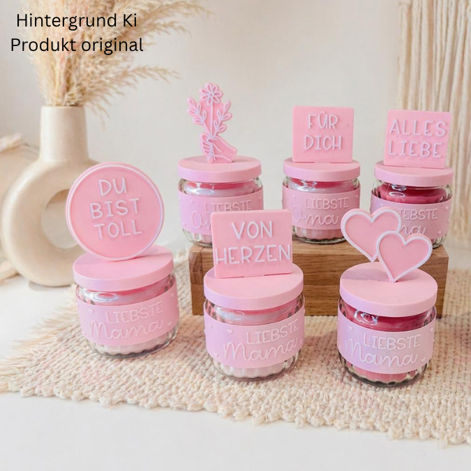 STL 3D Druck Datei XXl Set für Kerzenglas Banderolen Deckel und Stecker Hök Gök 3D-Druck Datei Mama Oma Geburtstag Mitbringsel Geldgeschenk – Bild 9
