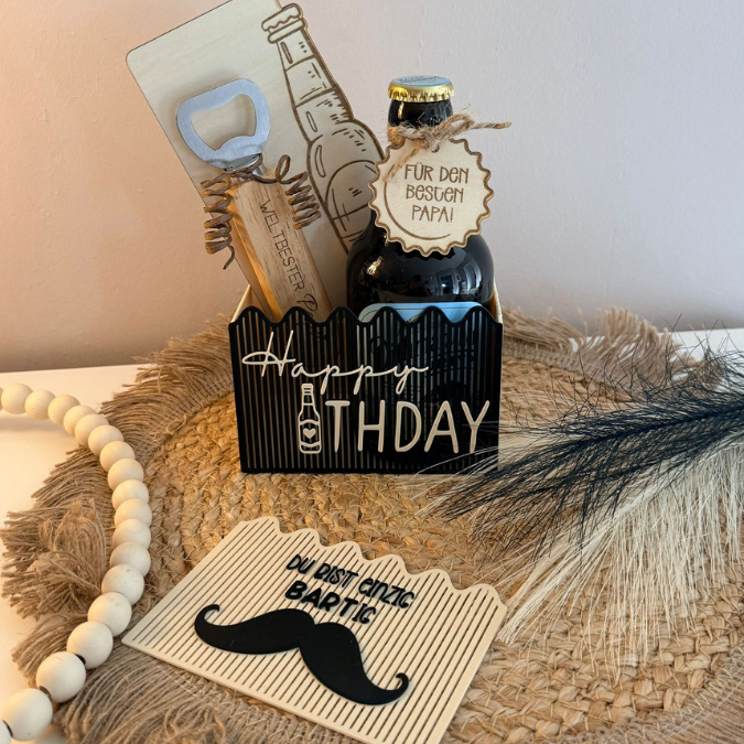 STL 3D Druck Datei Vatertag Männer Bier Geburtstag Box mit Deckel zum kleben 2 Designs BIERthday einzigBartig 3D-Druck Datei 122x86x75 – Bild 5