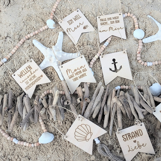 SVG Laserdatei Meer 9 Designs Schilder Wimpel Schildchen Anhänger Tags Urlaub Strand Sand Sonne Gute Laune Sommer SVG Datei – Bild 14