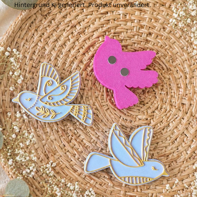 STL 3D Druck Datei 6 Designs Magnete Vögel Vogel Magnet für Magneten mit 8mm Durchmesser 3D-Druck Datei Kühlschrankmagnet Boho Kawaii Skandi – Bild 3