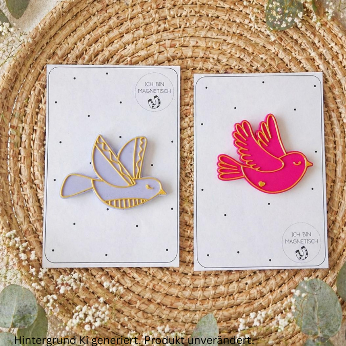 STL 3D Druck Datei 6 Designs Magnete Vögel Vogel Magnet für Magneten mit 8mm Durchmesser 3D-Druck Datei Kühlschrankmagnet Boho Kawaii Skandi – Bild 5