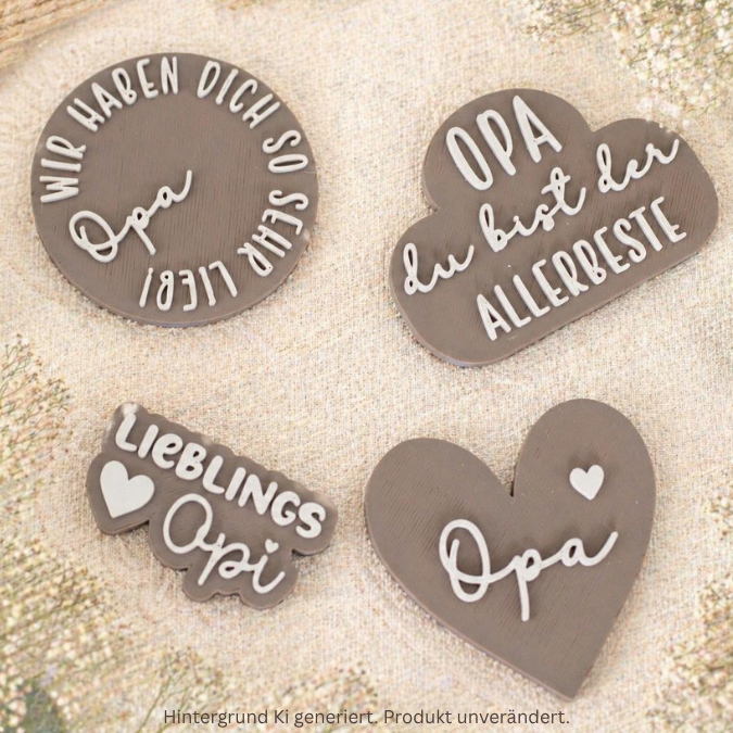 STL 3D Druck Datei 8 Designs Magnet Opa und Oma Vatertag Muttertag für 2 Magnete zum einkleben bis 8mm Durchmesser 3D-Druck Datei Geschenk – Bild 5