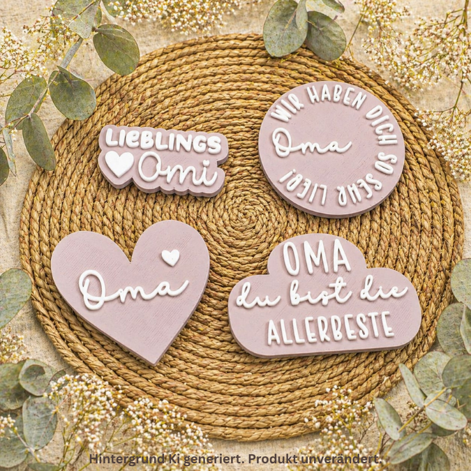 STL 3D Druck Datei 8 Designs Magnet Opa und Oma Vatertag Muttertag für 2 Magnete zum einkleben bis 8mm Durchmesser 3D-Druck Datei Geschenk – Bild 3
