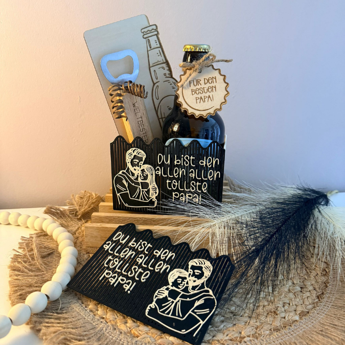 STL 3D Druck Datei Aller tollste Papa Vatertag Männer Mann Geburtstag Box mit Deckel zum kleben 2 Designs 3D-Druck Datei 122x86x75