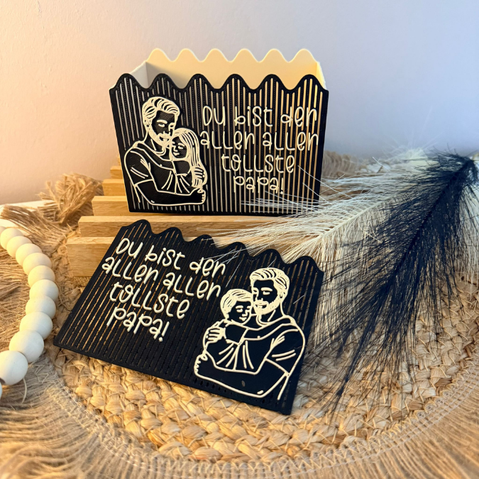 STL 3D Druck Datei Aller tollste Papa Vatertag Männer Mann Geburtstag Box mit Deckel zum kleben 2 Designs 3D-Druck Datei 122x86x75 – Bild 3