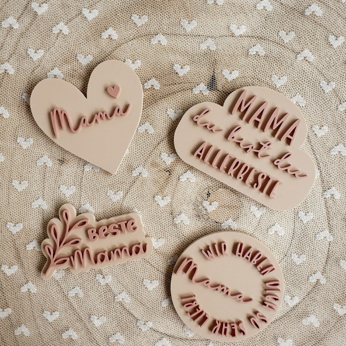 STL 3D Druck Datei 6 Designs Magnet Mama Muttertag für 2 Magnete zum einkleben bis 8mm Durchmesser3D-Druck Datei Kühlschrankmagnet Geschenk – Bild 3