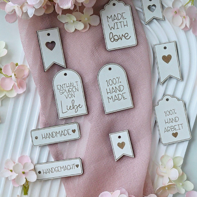 SVG Laserdatei Geschenkanhänger 10 designs Handmade made with love diy Handgemacht herz verschiedene Anlässe Geschenkidee SVG Datei – Bild 18