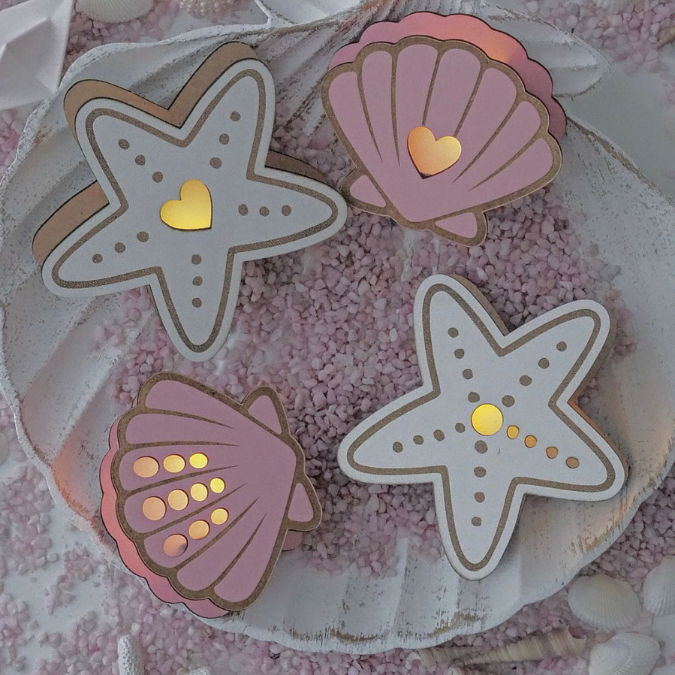 SVG Laserdatei 4 Designs Muschel und Seestern zum füllen mit Blumen, Geld oder Ballonlicht Sommer Maritim Lichtdatei Leuchtdeko SVG-Datei – Bild 7