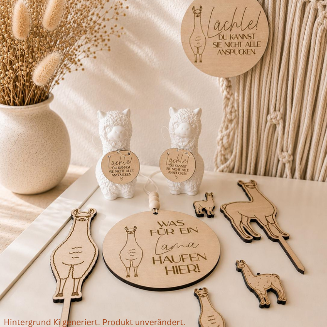 SVG Laserdatei Lama Alpacka Stecker, Anhänger und Bundle du kannst sie nicht alle anspucken Caketopper Pflanzenstecker Laser SVG Datei – Bild 11