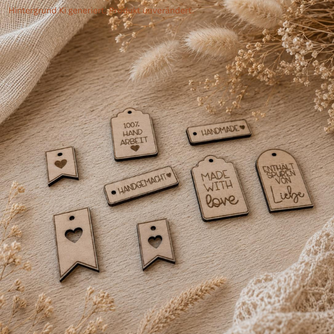 SVG Laserdatei Geschenkanhänger 10 designs Handmade made with love diy Handgemacht herz verschiedene Anlässe Geschenkidee SVG Datei – Bild 9
