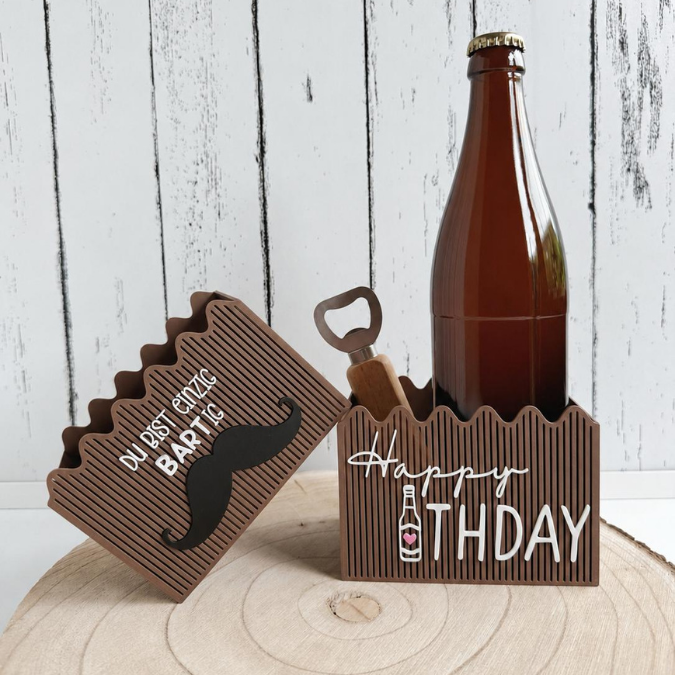 STL 3D Druck Datei Vatertag Männer Bier Geburtstag Box mit Deckel zum kleben 2 Designs BIERthday einzigBartig 3D-Druck Datei 122x86x75