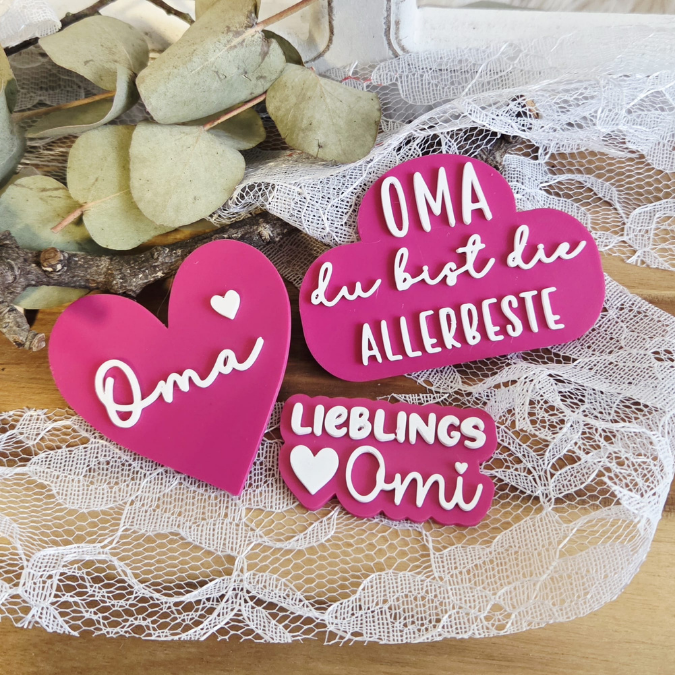 STL 3D Druck Datei 8 Designs Magnet Opa und Oma Vatertag Muttertag für 2 Magnete zum einkleben bis 8mm Durchmesser 3D-Druck Datei Geschenk – Bild 8
