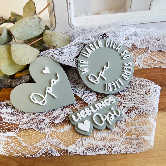 STL 3D Druck Datei 8 Designs Magnet Opa und Oma Vatertag Muttertag für 2 Magnete zum einkleben bis 8mm Durchmesser 3D-Druck Datei Geschenk – Bild 9