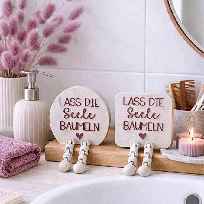 3MF für Bambu 3D Druck Datei 2 Designs Wackelbeine Statement Lass die Seele baumeln mit Beinen Deko 3D-Druck 3MF kawaii cute boho flexi – Bild 5