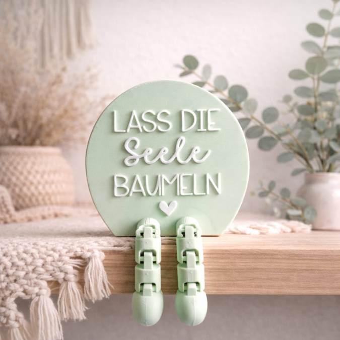 3MF für Bambu 3D Druck Datei 2 Designs Wackelbeine Statement Lass die Seele baumeln mit Beinen Deko 3D-Druck 3MF kawaii cute boho flexi – Bild 6