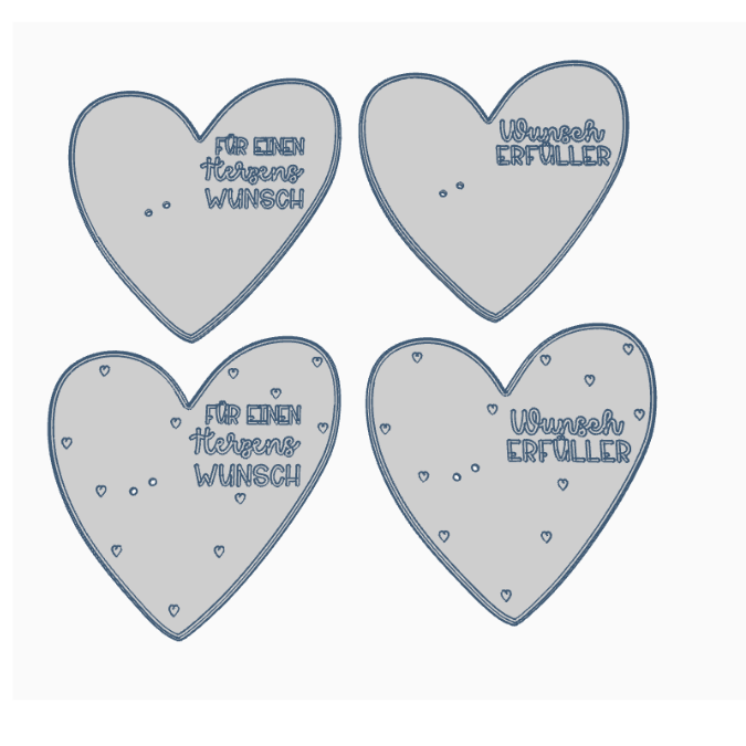 STL 3D Druck Datei 4 Designs Wunscherfüller Herz Geschenkidee Geschenkverpackung Geldgeschenk Gutscheine 3D-Druck Datei – Bild 2