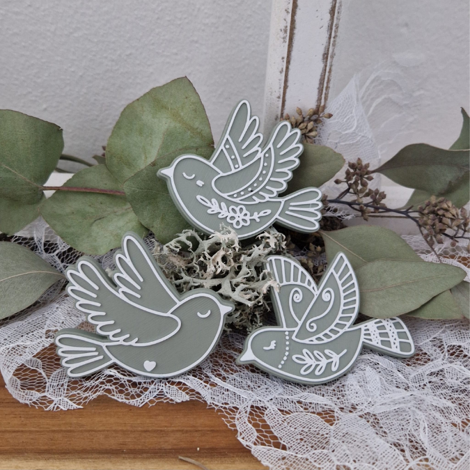 STL 3D Druck Datei 6 Designs Magnete Vögel Vogel Magnet für Magneten mit 8mm Durchmesser 3D-Druck Datei Kühlschrankmagnet Boho Kawaii Skandi – Bild 6
