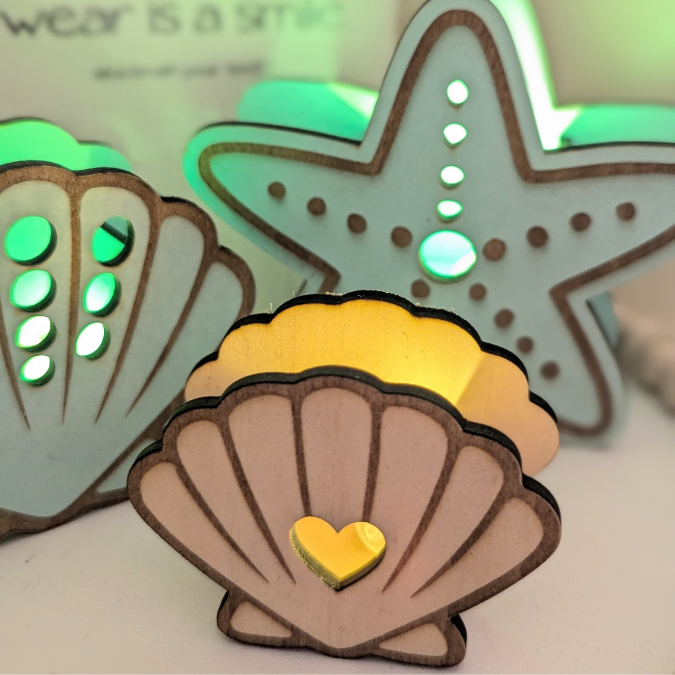 SVG Laserdatei 4 Designs Muschel und Seestern zum füllen mit Blumen, Geld oder Ballonlicht Sommer Maritim Lichtdatei Leuchtdeko SVG-Datei – Bild 16