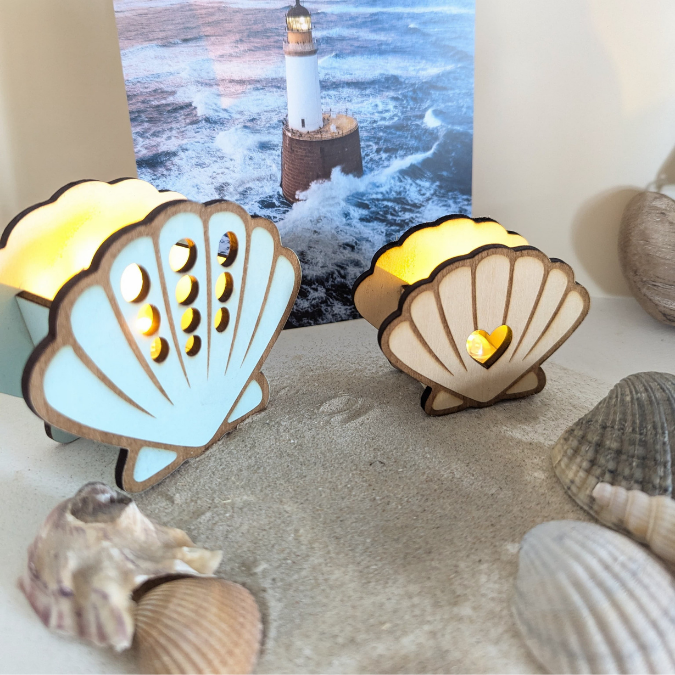SVG Laserdatei 4 Designs Muschel und Seestern zum füllen mit Blumen, Geld oder Ballonlicht Sommer Maritim Lichtdatei Leuchtdeko SVG-Datei – Bild 32