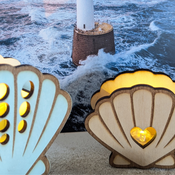 SVG Laserdatei 4 Designs Muschel und Seestern zum füllen mit Blumen, Geld oder Ballonlicht Sommer Maritim Lichtdatei Leuchtdeko SVG-Datei – Bild 31