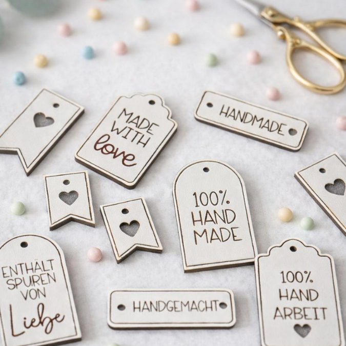 SVG Laserdatei Geschenkanhänger 10 designs Handmade made with love diy Handgemacht herz verschiedene Anlässe Geschenkidee SVG Datei – Bild 3