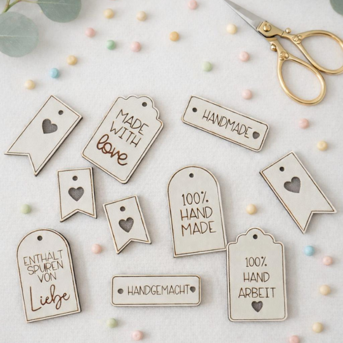 SVG Laserdatei Geschenkanhänger 10 designs Handmade made with love diy Handgemacht herz verschiedene Anlässe Geschenkidee SVG Datei – Bild 4