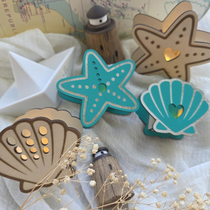 SVG Laserdatei 4 Designs Muschel und Seestern zum füllen mit Blumen, Geld oder Ballonlicht Sommer Maritim Lichtdatei Leuchtdeko SVG-Datei – Bild 21