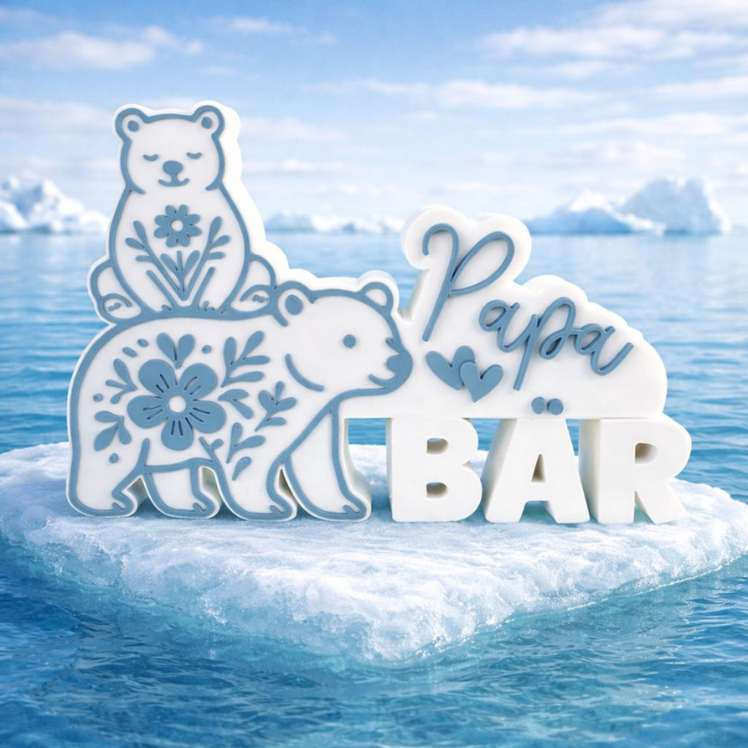 STL 3D Druck Datei Aufsteller Bärenpapa Papa Bär Vatertag Männergeschenk 3D-Druck Datei – Bild 9