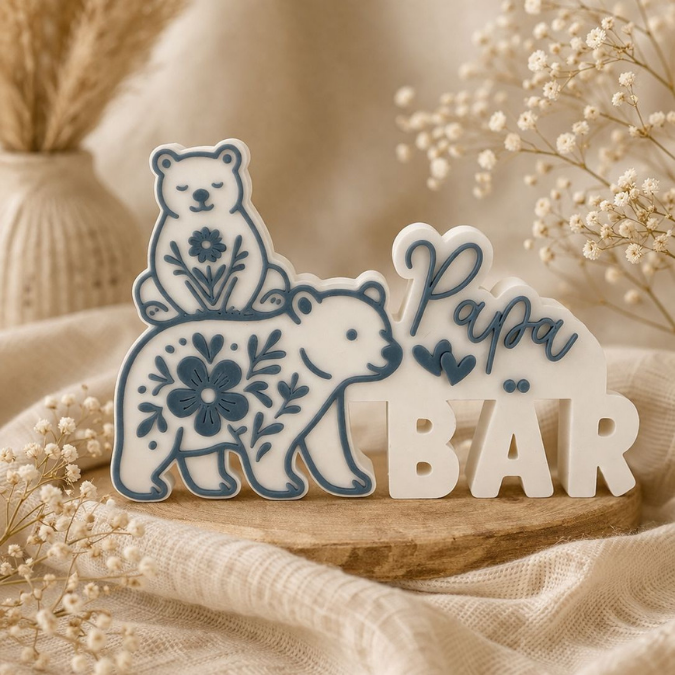 STL 3D Druck Datei Aufsteller Bärenpapa Papa Bär Vatertag Männergeschenk 3D-Druck Datei – Bild 5