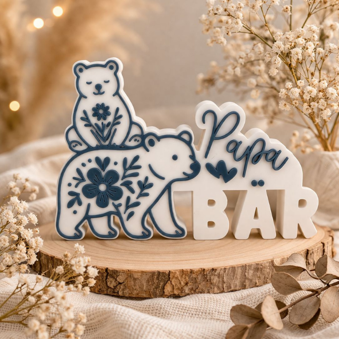 STL 3D Druck Datei Aufsteller Bärenpapa Papa Bär Vatertag Männergeschenk 3D-Druck Datei – Bild 6