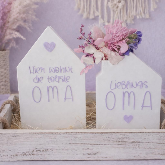 STL 3D Druck Datei 4er Set Häuser Haus Oma Opa mit Öffnung für Blumen Großeltern 3D-Druck Datei – Bild 4